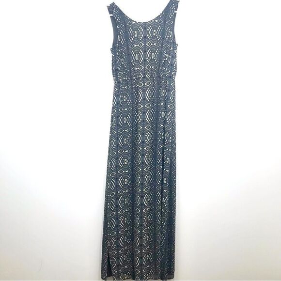 Madewell Blue Gray Geometric Lace Pattern Sleeveless Maxi Dress - Picture 7 of 14